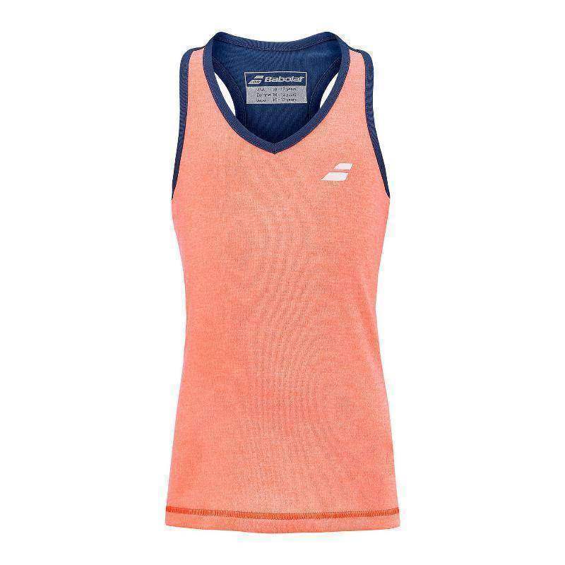 Camiseta Babolat Play Naranja Azul Oscuro Mujer -  -XL