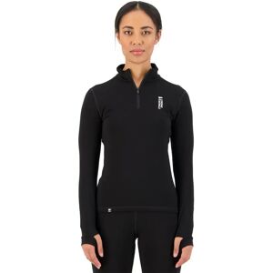 Mons Royale Naisten Cascade Flex 200 1/4 Zip pitkähihainen paita - Merinovillaa  - Black - female - Size: L