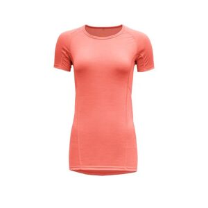 Devold Naisten Merinovillainen juoksu-t-paita  - Coral - female - Size: S