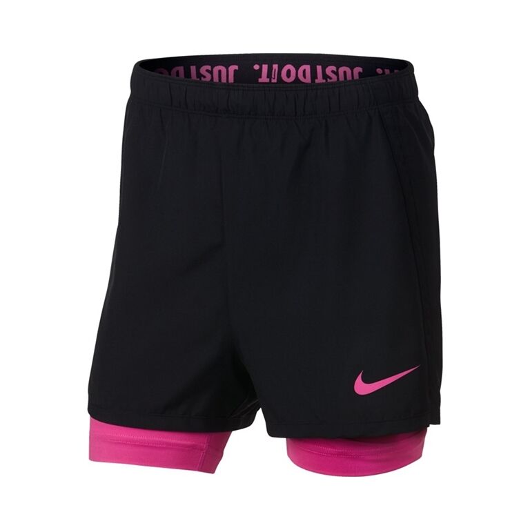 Nike Dri-Fit Training Shorts Girls Black/Pink 152