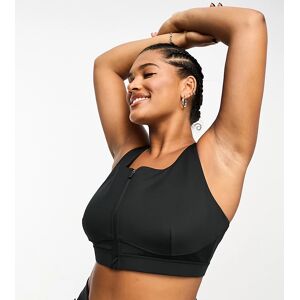 ASOS 4505 Curve - Icon - BrassiÃ¨re de sport zippÃ©e devant pour activitÃ©s Ã  impact Ã©levÃ© - Noir Noir 48 female