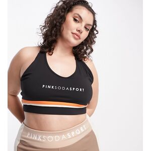 Pink Soda Plus - BrassiÃ¨re de sport croisÃ©e dans le dos Ã  maintien intermÃ©diaire - Noir Noir XL female