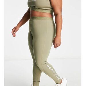 Pink Soda Plus - Legging Ã  ceinture croisÃ©e - Olive-Vert Vert XL female