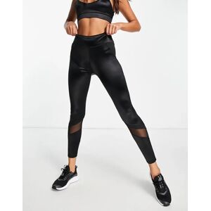 River Island - Active - Legging sculptant effet mouillÃ© - Noir Noir L female