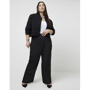 River Island Plus - Pantalon Ã  enfiler en satin - Noir Noir 50 female