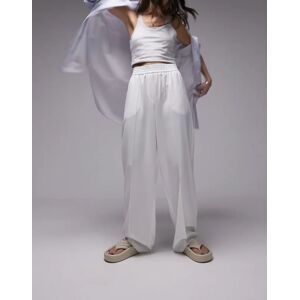 Topshop - Pantalon de jogging style pantalon Ã  bordure Ã©lastique - Blanc Blanc 38 female