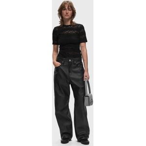 Santiago Immitated Leather women Casual Pants black en taille:L