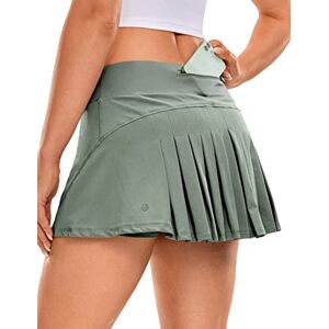 CRZ YOGA Femme Sport-Jupe de Golf Tennis Mini Skorts Short avec Poche Sauge Grise 44 - Publicité