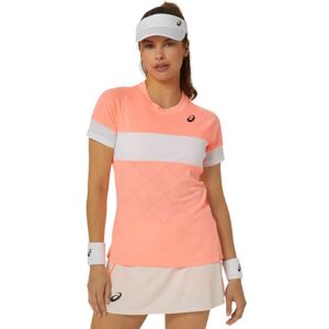 T-shirt pour femmes Asics Game Short Sleeve Top - sun coral corail XS female - Publicité