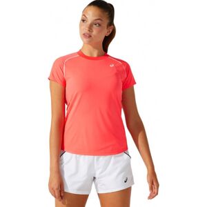 T-shirt pour femmes Asics Court W Piping Short Sleeve - diva pink rose S female - Publicité