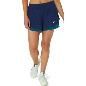 Shorts de tennis pour femmes Asics Nagino Tennis 3.5 In 2-N-1 Layer Short - blue expanse/rich teal bleu marine XS female - Publicité