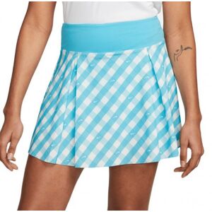 Jupes de tennis pour femmes Nike Court Dri-Fit Advantage Print Club Skirt - baltic blue/black bleu L female - Publicité