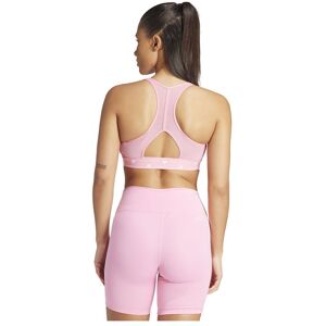 Adidas Powerreact 3 Stripes Sports Bra Medium Support Rose L / AB Femme - Publicité