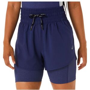 Asics - Women's Nagino 2-N-1 4'' Run Short - Short de running taille XS, bleu - Publicité