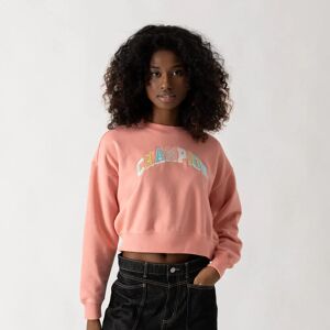 Champion Sweat Cropped College Of Colors rose xs femme