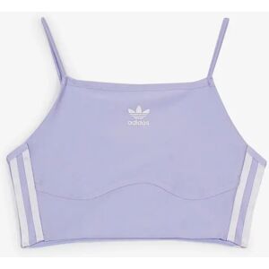 Adidas Originals Top Crop 3 Stripe Centered Logo violet l femme