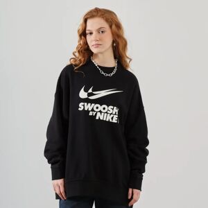 Nike Sweat Crew Centered Big Swoosh noir m femme