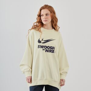 Nike Sweat Crew Centered Big Swoosh beige s femme