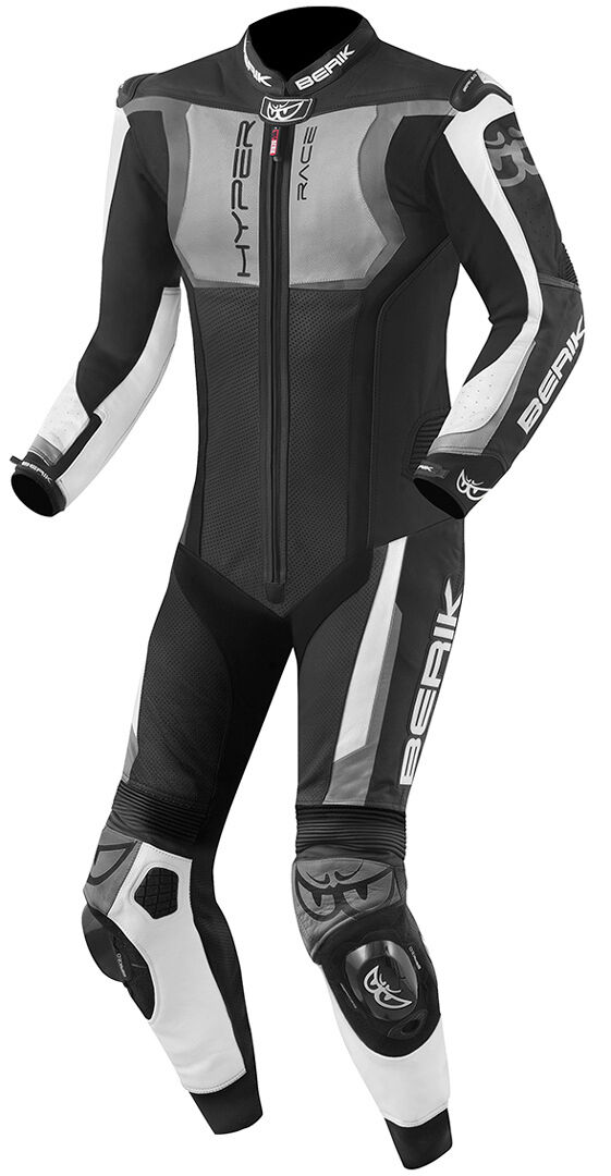 Berik Misano Costume en cuir de moto d'une pièce Noir Gris Blanc taille : 48