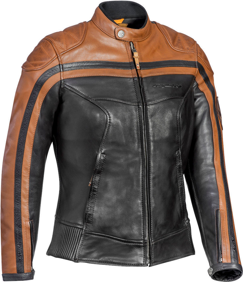 Ixon Pioneer Veste en cuir de moto dames Brun taille : 2XL