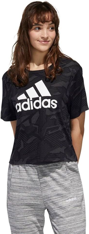 adidas γυναικείο t-shirt essentials allover print  - black