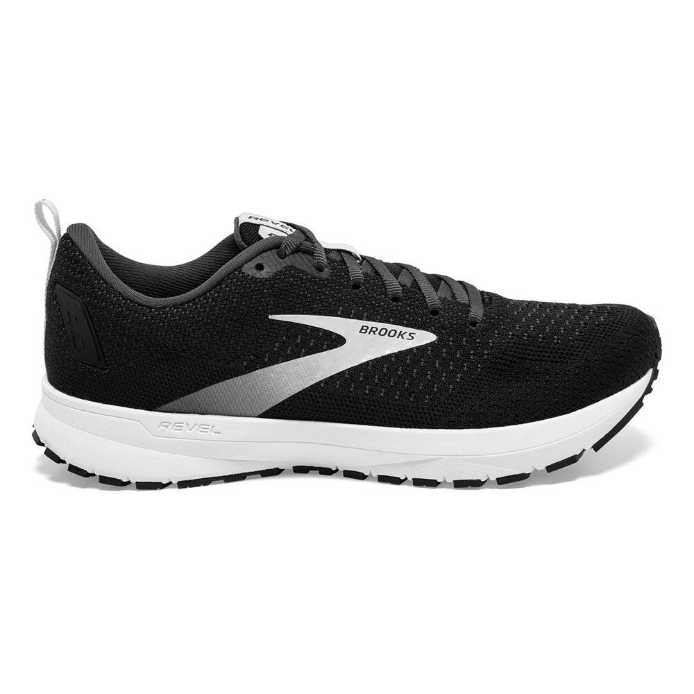 brooks ανδρικά παπούτσια για τρέξιμο revel 4  - black-whit