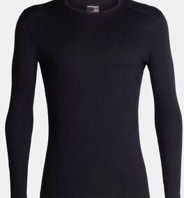 Icebreaker Mens 200 Oasis Long Sleeve Crewe Top Black Size: (L)