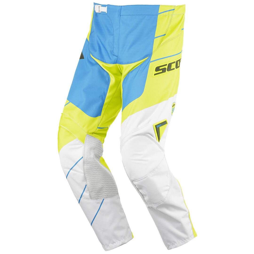Scott 350 Race Motocross Pants 2016  - White Blue Yellow