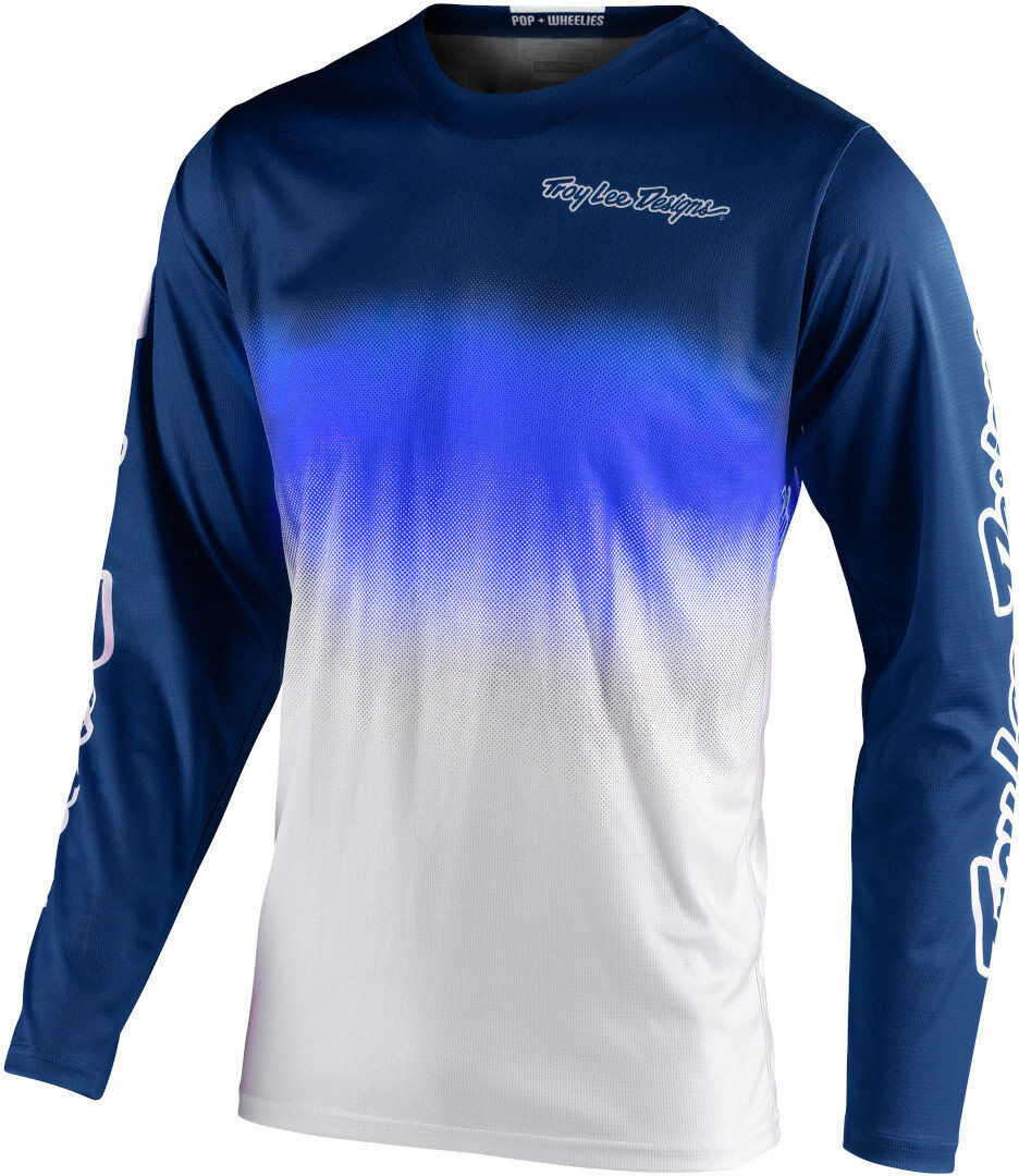 Lee Troy Lee Designs Gp Stain'D Motocross Jersey  - White Blue