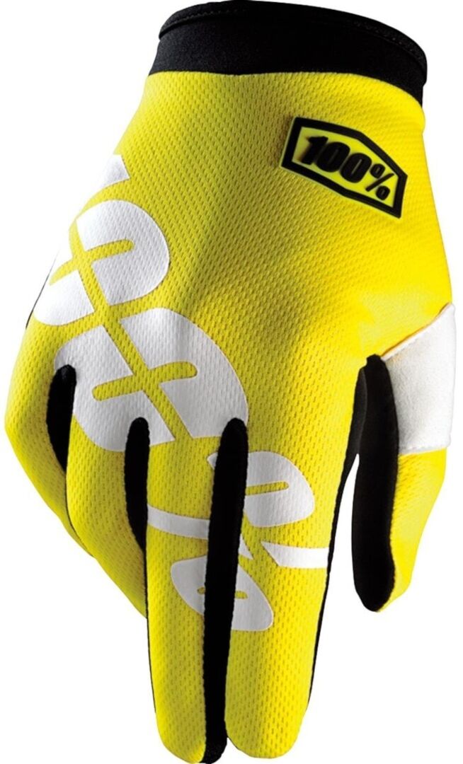 100% Itrack Motocross Gloves  - White Yellow