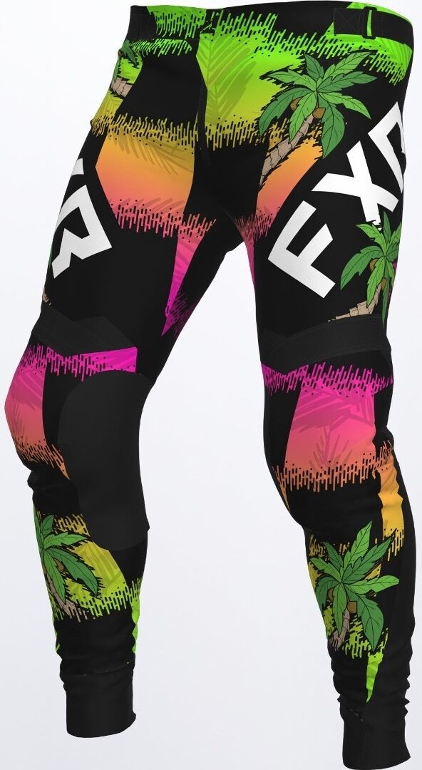 Fxr Podium Tropic Motocross Pants  - Black Green Yellow