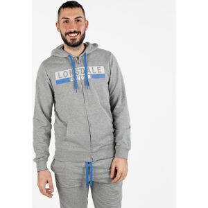 Lonsdale Felpa da uomo con cappuccio e zip Felpe uomo Grigio taglia L