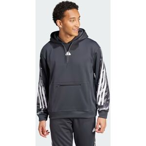 adidas Felpa Cappuccio Hoodie UOMO Future Icons Allover Print Carbon