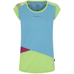 La Sportiva Hold - T-Shirt arrampicata - donna Light Blue/Green/Dark Pink L