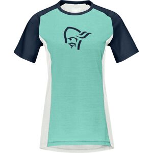 Norrona fjørå wool - t-shirt - donna Green/White/Blue XS