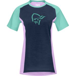 Norrona fjørå wool - t-shirt - donna Blue/Pink/Green XS