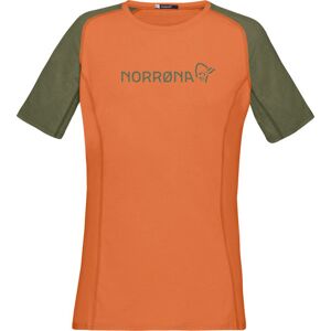 Norrona Fjora Equaliser Lightweight - T-shirt Sport Di Montagna - Donna Dark Orange/green L