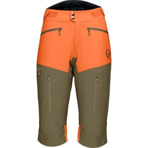 Norrona Fjora Flex 1 - Pantaloni Corti Trekking - Donna Dark Orange/green L