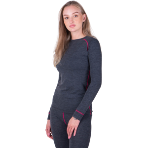 Raven Maglia Intima Donna  Merino Grigio-Rosa