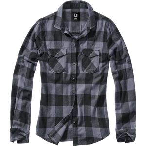 Brandit Camicia Donna  Amy Flannel Nero-Grigio