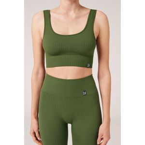 Calzedonia Top Sport Senza Cuciture a Costine Donna Verde TU