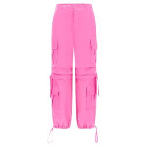 Freddy Pantaloni cargo con doppie tasche e coulisse intermedia Pink Yarrow Direct Dyed Donna Extra Small