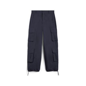 Freddy Pantaloni cargo baggy fit in popeline con quattro tasconi Blu Navy Donna Xxs