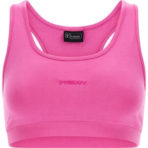 Freddy Top elasticizzato con logo ricamato e retro a vogatore Pink Yarrow Direct Dyed Donna Large