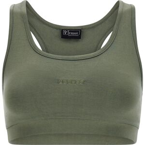 Freddy Top elasticizzato con logo ricamato e retro a vogatore Verde Pigmentato Donna Large