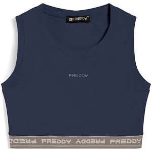 Freddy Top sportivo in heavy jersey stretch con elastico logato Blu Navy Donna Extra Large