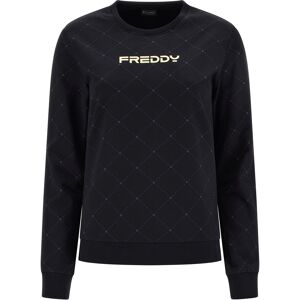 Freddy Felpa girocollo con motivo geometrico in tono colore Black Rhombus Allover Donna Large