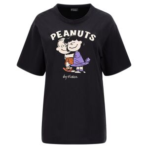 Freddy T-shirt comfort fit in jersey con stampa Peanuts Nero Donna Xxs