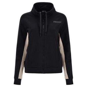 Freddy Felpa zip e collo alto con interno manica in contrasto Black-Almond Peach Donna Extra Large