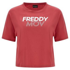 Freddy T-shirt comfort fit corta in vita con stampa a contrasto Slate Rose Donna Small